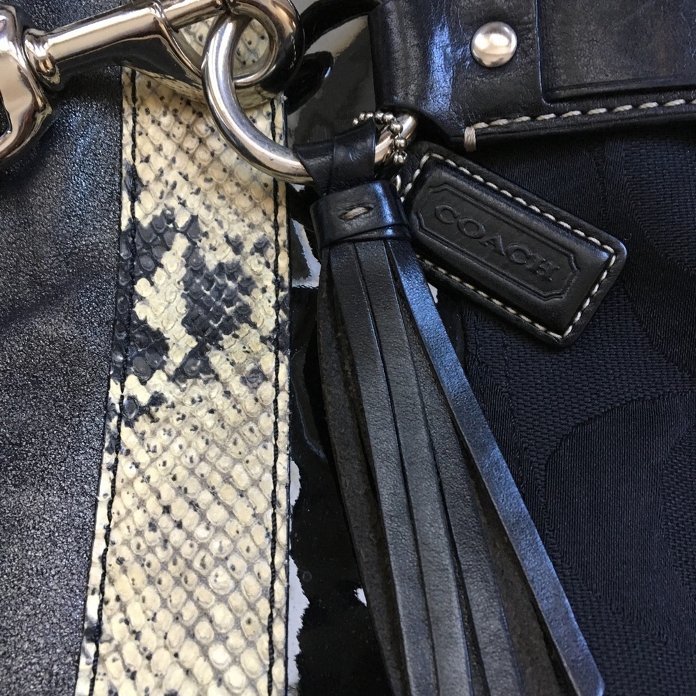 Coach Hampton Signature Python Stripe Bag - image 3